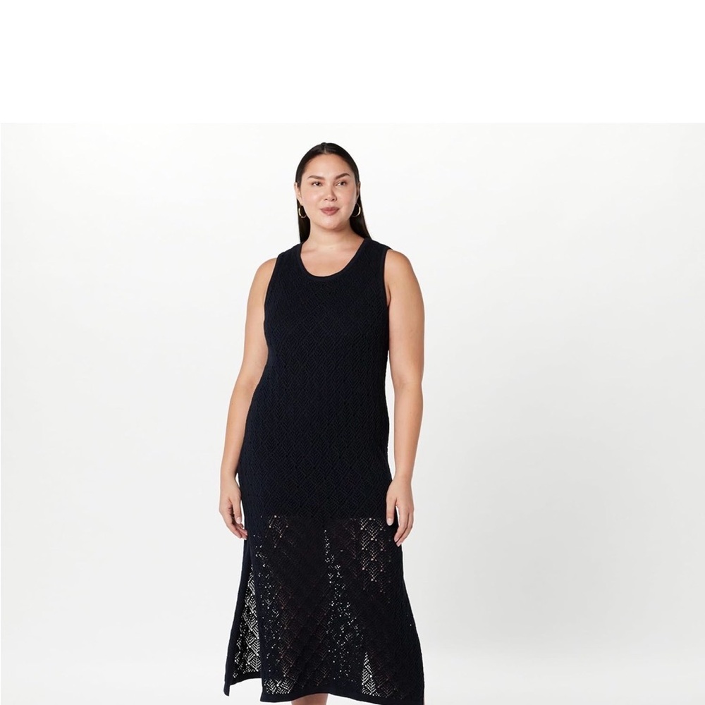 Sleeveless Navy Maxi Knit Dress